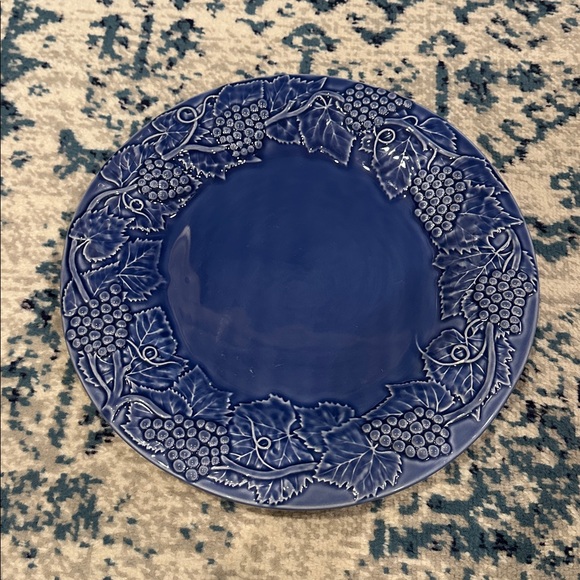 Bordallo Pinheiro Majolica Grape Blue Platter Portugal serving